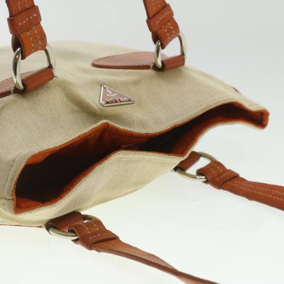 PRADA Tote Bag Canvas Orange Auth ti937 - Picture 7 of 16